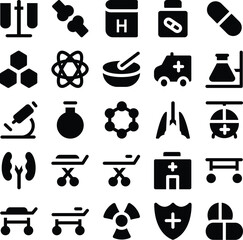 Pack of Lab Instruments Bold Line Icons

