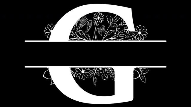 Monogram, G Letter for name. ALPHA Channel (Transparent Background) In 4K Resolution