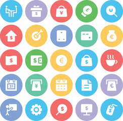 Fototapeta premium Pack of Business Analysis Bold Line Icons
