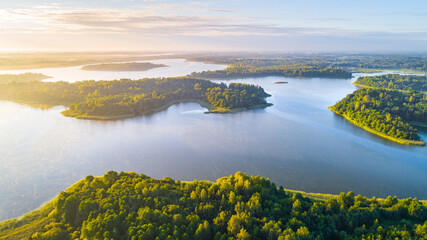 Aerial view of beautiful lake