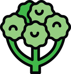 Vegan flower icon outline vector. Food diet. Eco home color flat