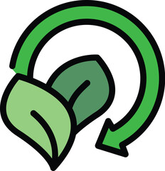 Vegetarian leafs icon outline vector. Diet food. Vegan eco free color flat