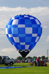 Blue hot air balloon