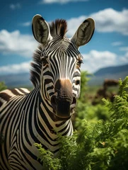 Fotobehang portrait of zebra © Kanchana
