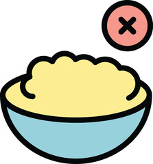 Flakes gluten free icon outline vector. Food dairy. Diet product color flat