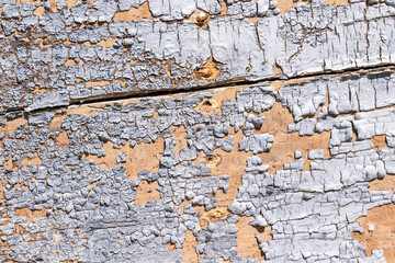 background: old grey peeling paint on a wooden  wall