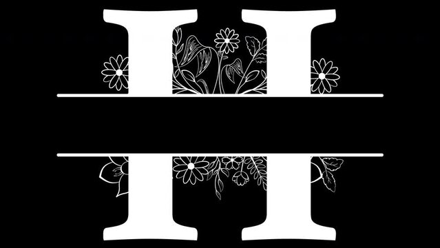 Monogram, H Letter for name. ALPHA Channel (Transparent Background) In 4K Resolution