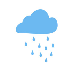 Rain Icon in trendy flat style. Cloud rain symbol for your web site design, logo, app, UI. Modern forecast storm sign. Weather, internet concept. Vector illustration