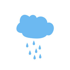 Rain Icon in trendy flat style. Cloud rain symbol for your web site design, logo, app, UI. Modern forecast storm sign. Weather, internet concept. Vector illustration