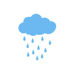 Rain Icon in trendy flat style. Cloud rain symbol for your web site design, logo, app, UI. Modern forecast storm sign. Weather, internet concept. Vector illustration