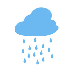 Rain Icon in trendy flat style. Cloud rain symbol for your web site design, logo, app, UI. Modern forecast storm sign. Weather, internet concept. Vector illustration