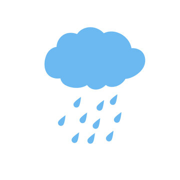 Rain Icon in trendy flat style. Cloud rain symbol for your web site design, logo, app, UI. Modern forecast storm sign. Weather, internet concept. Vector illustration