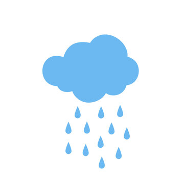 Rain Icon in trendy flat style. Cloud rain symbol for your web site design, logo, app, UI. Modern forecast storm sign. Weather, internet concept. Vector illustration