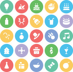 Pack of Xmas Bold Line Icons 

