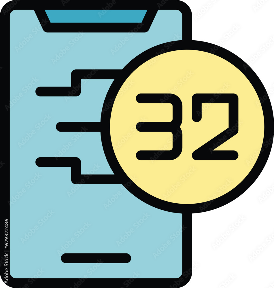 Poster fast ssd icon outline vector. mobile storage. data memory color flat