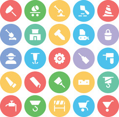 Fototapeta premium Set of Labour Tools Bold Line Icons