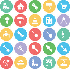 Pack of Construction Tools Bold Line Icons

