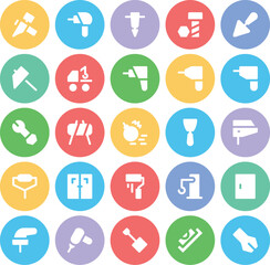 Trendy Construction and Plumbing Bold Line Icons


