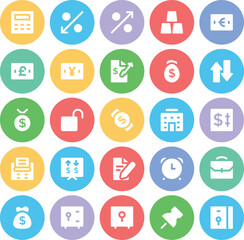 Pack of Finance Bold Line Icons 

