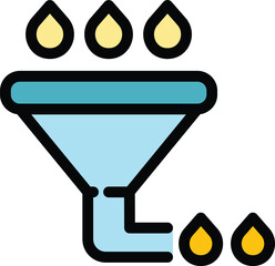 Drop funnel ink icon outline vector. Toner copier. Printer machine color flat