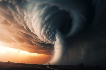Huge spinning tornado.