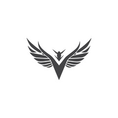Bold and Modern Phoenix Logo design Concept, Strong Flying Phoenix Bird with Open wings Symbol isolated on white background, Luxury Logo design concept, Wings emblem, Bird wings Logo vector template 
