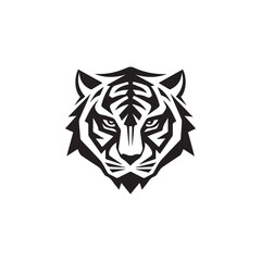 Black Panter, Tiger, Leopard or Cheetah head, Face Logo design vector illustration isolated on background, Black Tiger Head Logo Silhouette, T-shirt Print or poster design template