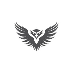 Modern Hawk Logo design concept, Falcon, Eagle Vector illustration isolated on background, Hawk LogoMark Symbol, Bird with wings, tshirt print design, Creative Modern Logo Design