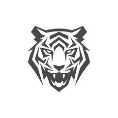 Modern, Creative Tiger Head Geometric Logo vector illustration isolated on background, Angry Tiger Logo, Tiger, Jaguar, Leopard, Panther Head logo vector, Animal Silhouette Symbol, E Sports team logo