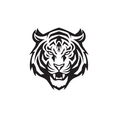 Sports Tiger Head Logo, Black Tiger Head Silhouette logo vector illustration, Tiger Logo Isolated on background vector template, T-shirt print design or poster design template, E Sports Team branding