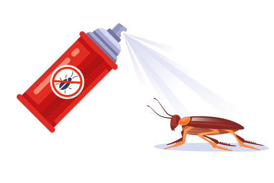 spray to kill insects. flat vector illustration.