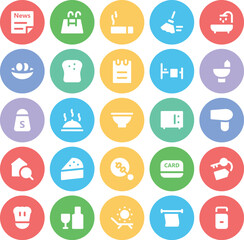 Collection of Trendy Bold Line Icons 

