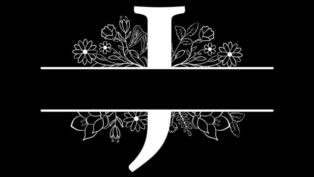 J Letter, monogram, with ALPHA Channel (Transparent Background) In 4K Resolution