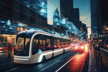 Image of future essence of urban innovation, highlighting how smart technologies enhance the efficiency and sustainability of a city's transportation systems