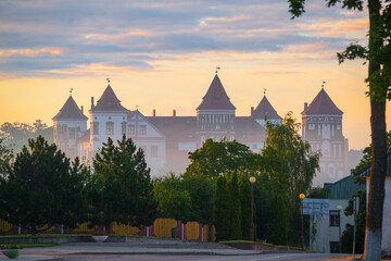 Mir castle (Belarus) in the morning
