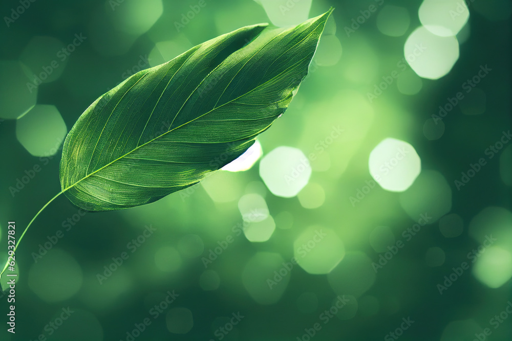 Poster green leaf background close up view. nature foliage abstract of leave texture for showing concept of