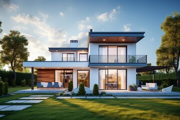 The idea of selling homes and the real estate market, specifically focused on newly constructed houses.