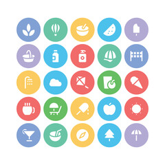 Set of Summer Vacation Bold Line Icons 

