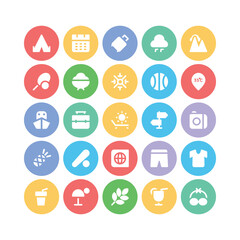 Pack of Beach Bold Line Icons 


