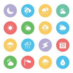 Collection of Weather Bold Line Icons 

