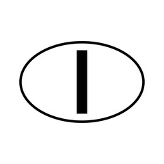 International vehicle registration oval sign for Italy