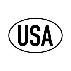 International vehicle registration oval sign for United states of America