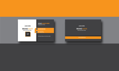 A mockup of font and back business card design and mockup on background 