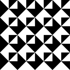 Seamless pattern with geometric motifs in black and white. Vector illustration.