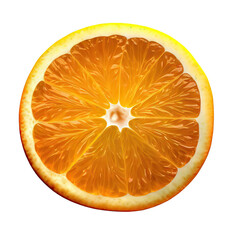 Radiant Orange Slice - Transparent Isolated Illustration, Generative AI