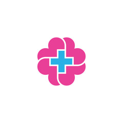 Obraz premium Plus sign formed by hearts. Vector symbol.