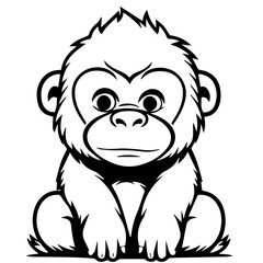 gorilla cartoon characters vector illustration
