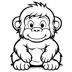 gorilla cartoon characters vector illustration