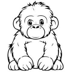 gorilla cartoon characters vector illustration