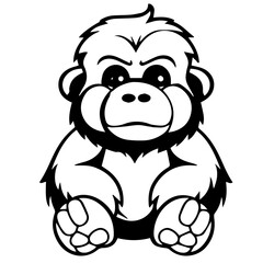 gorilla cartoon characters vector illustration